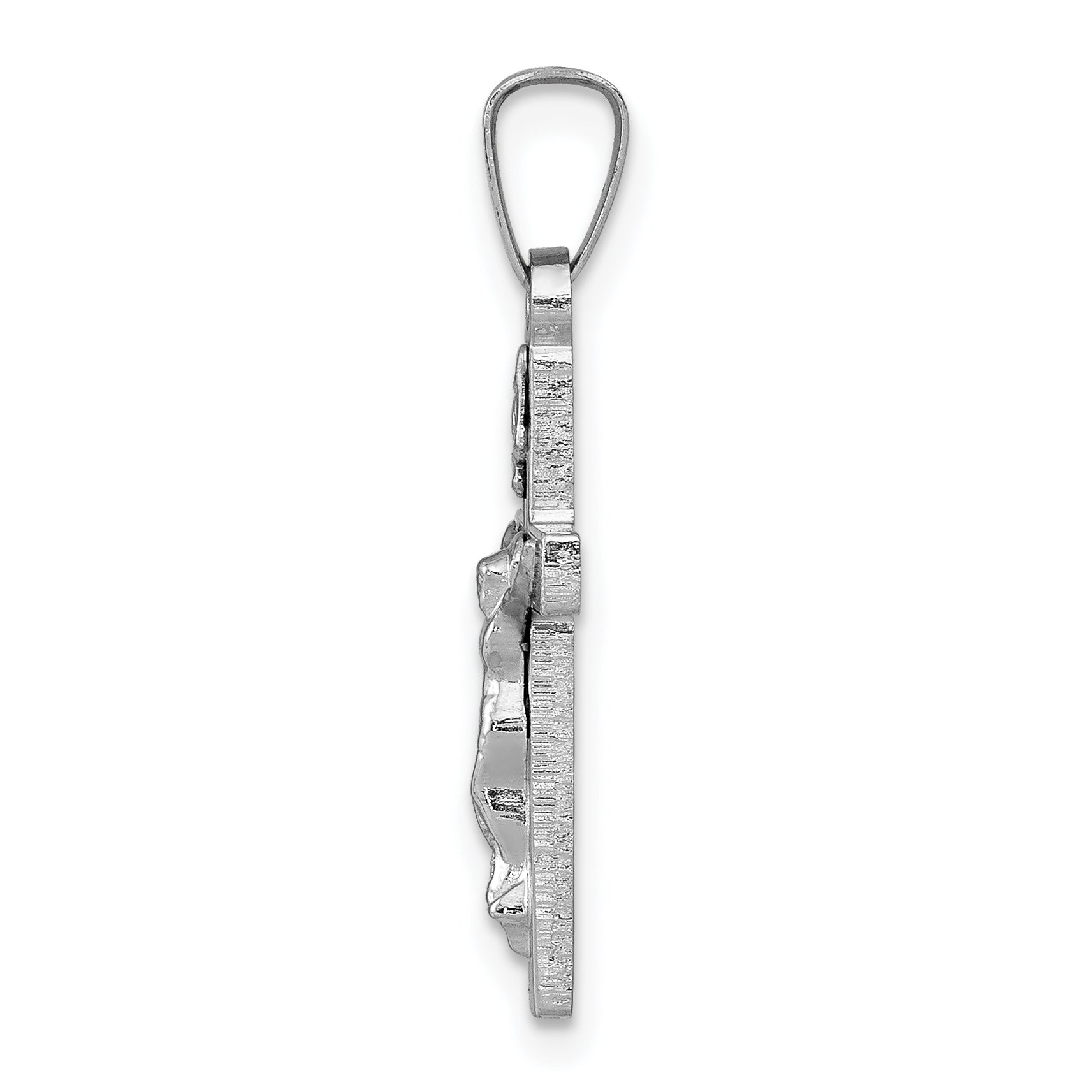 14K White Gold INRI Crucifix Charm Secondary image