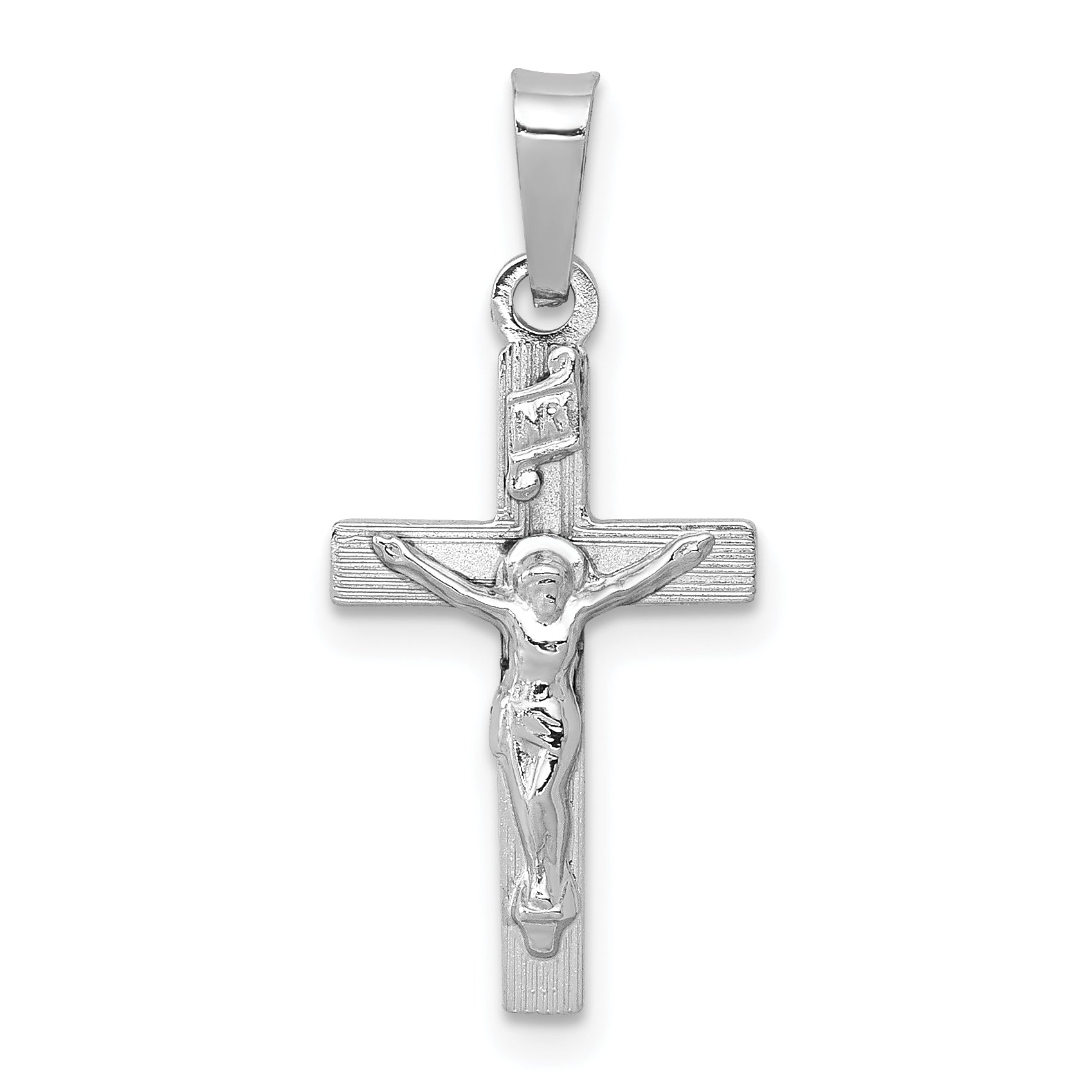 14k White Gold INRI Crucifix Charm Main image