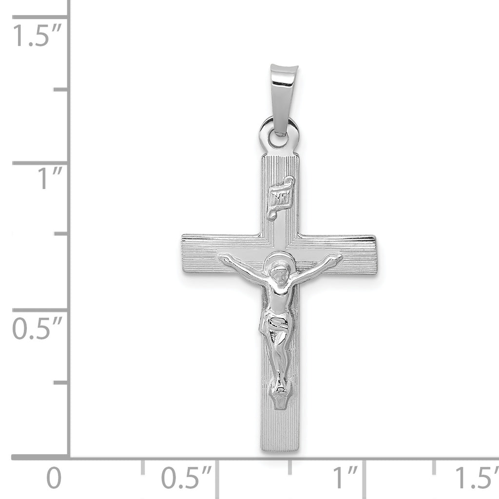 14K White Gold INRI Crucifix Charm
