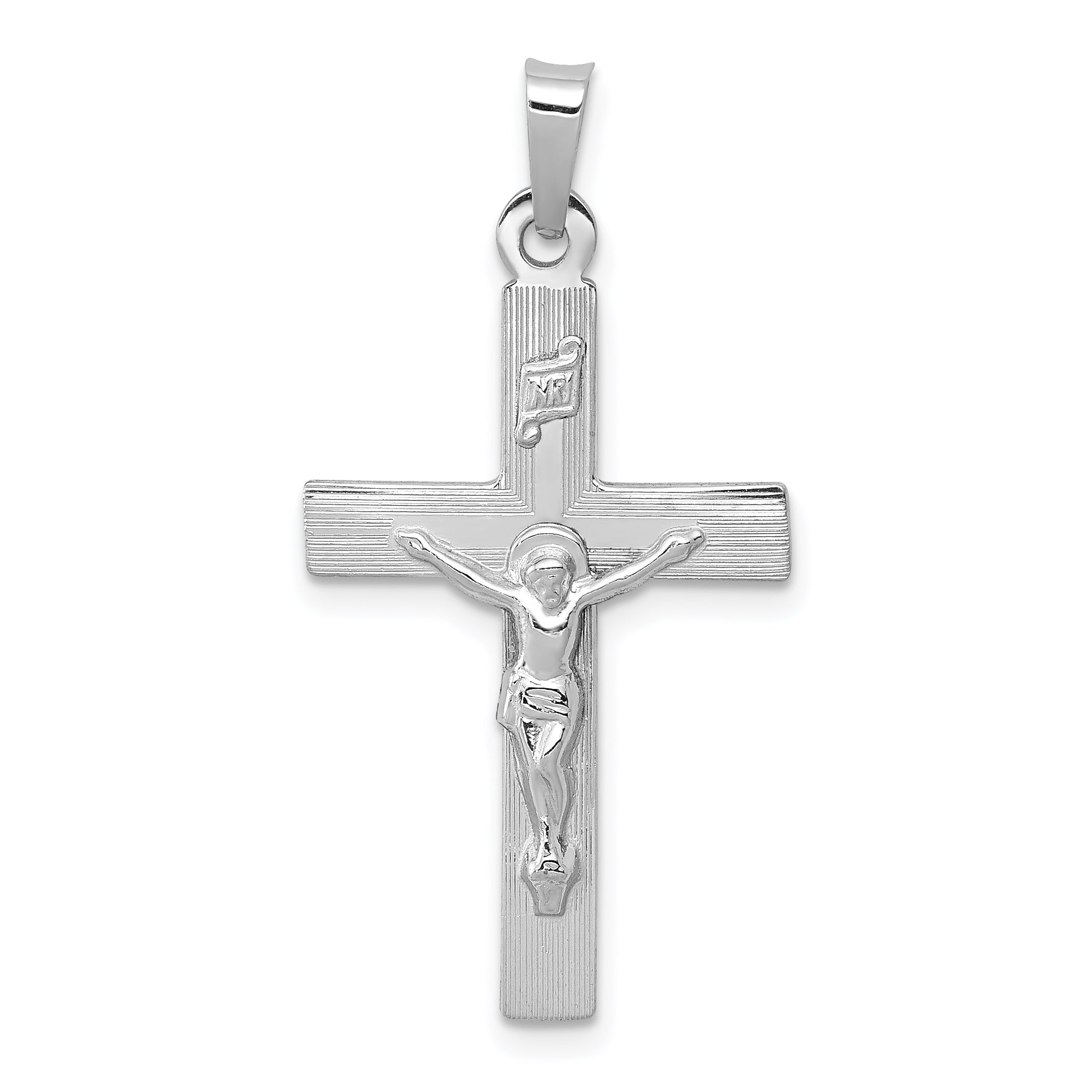 14k White Gold INRI Crucifix Charm Main image