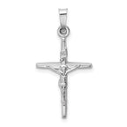 14k White Gold INRI Crucifix Charm