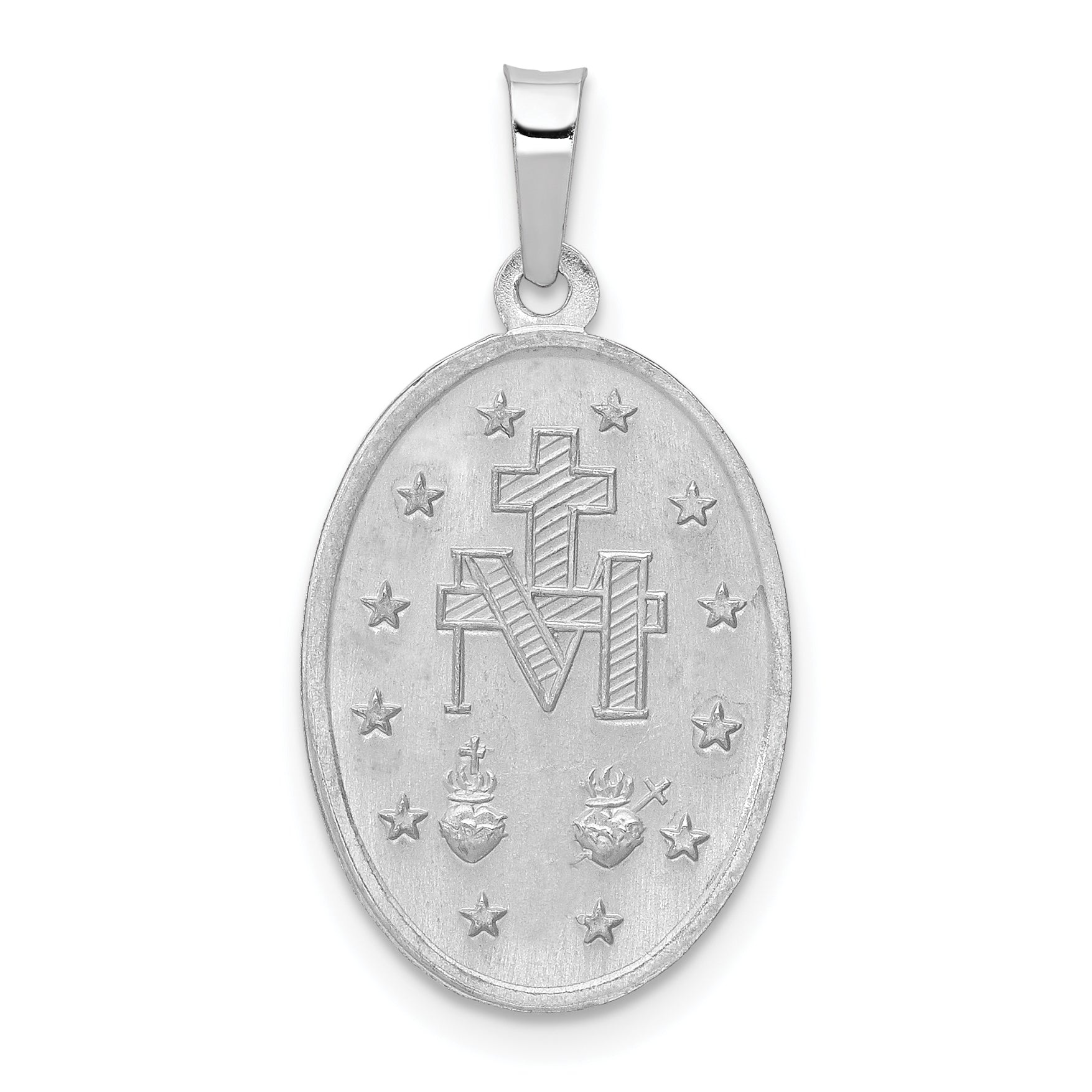 14K White Gold Miraculous Medal