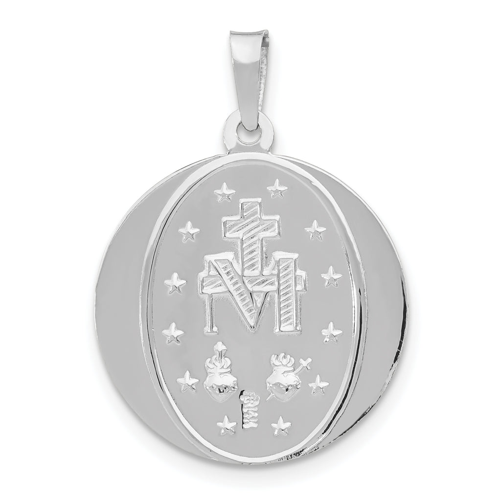 14K White Gold Miraculous Medal