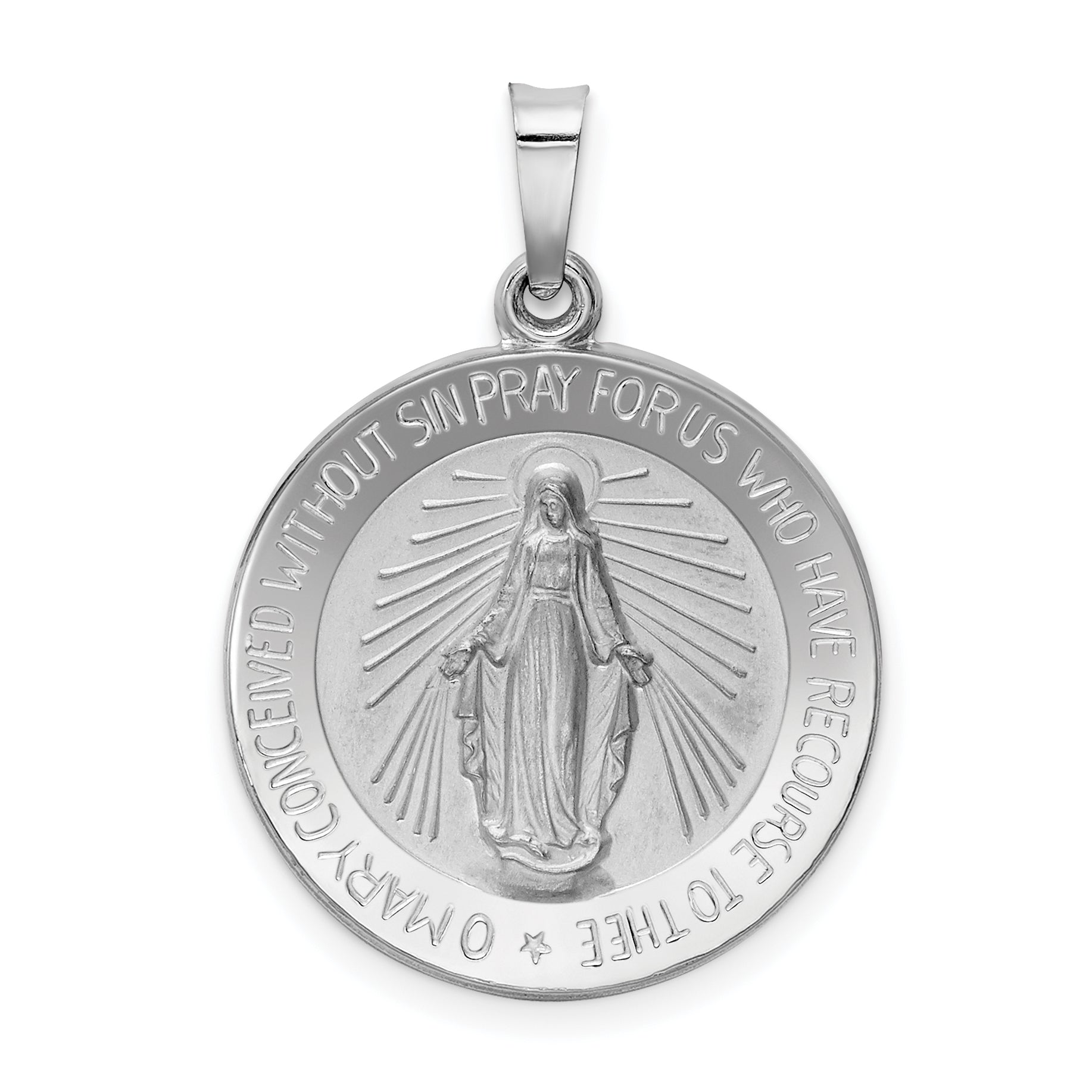 14k White Gold Miraculous Medal Main image