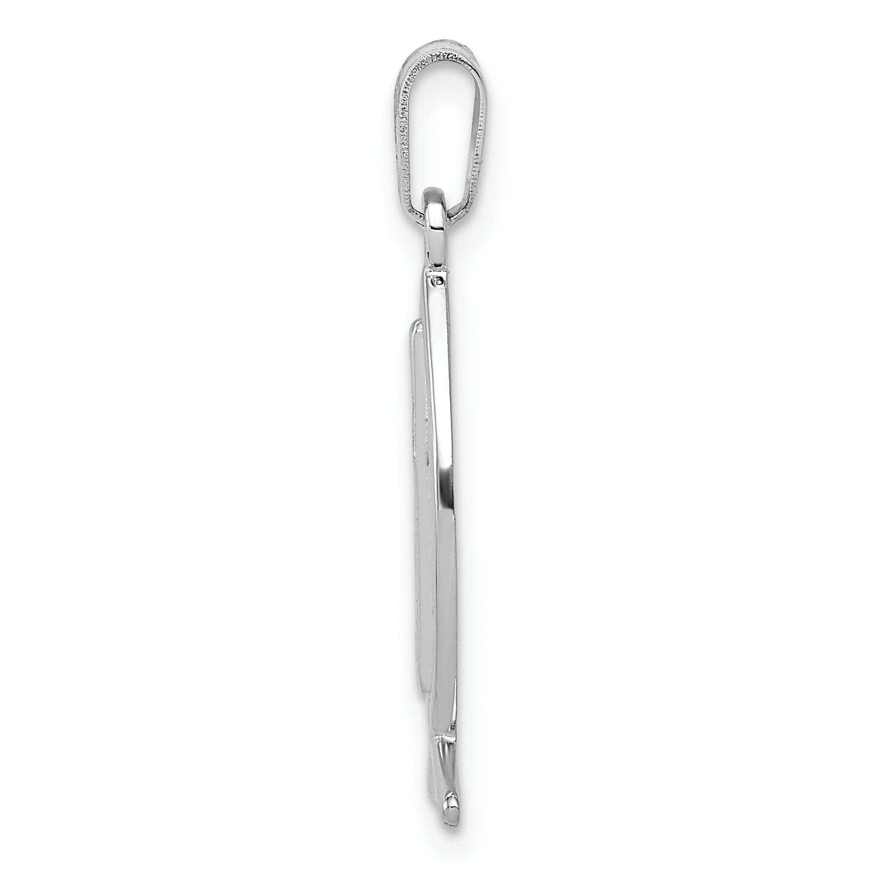 14K White Gold Cross Ichthus Fish Pendant Secondary image