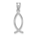 14k White Gold Ichthus Fish Pendant