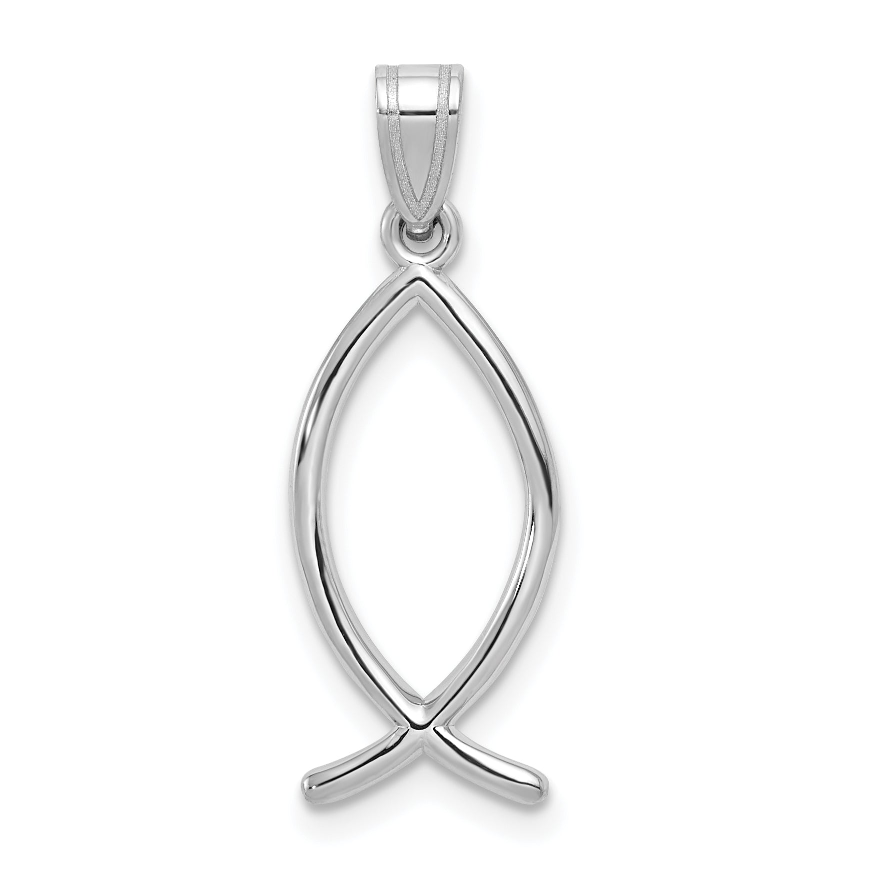 14k White Gold Ichthus Fish Pendant Main image