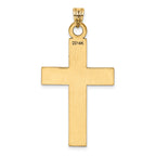 14K Polished Laser Etched Cross Charm
