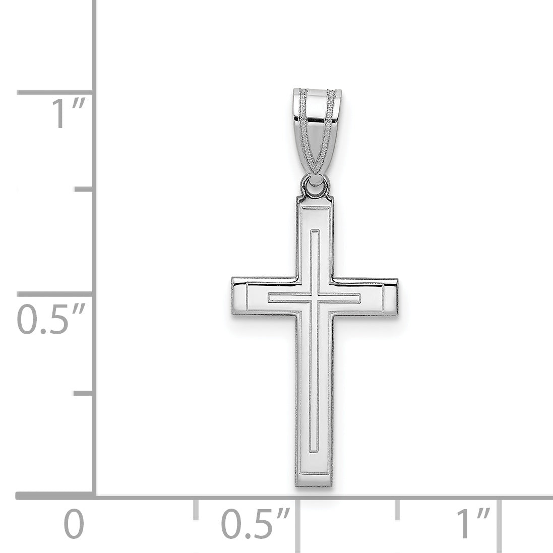 14K White Gold Cross Pendant