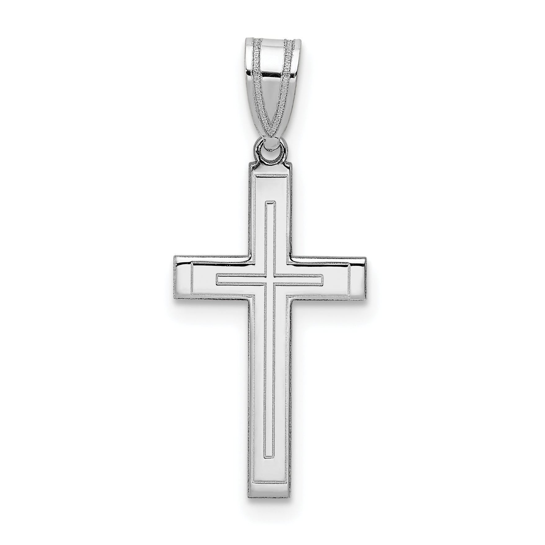 14k White Gold Cross Pendant Main image