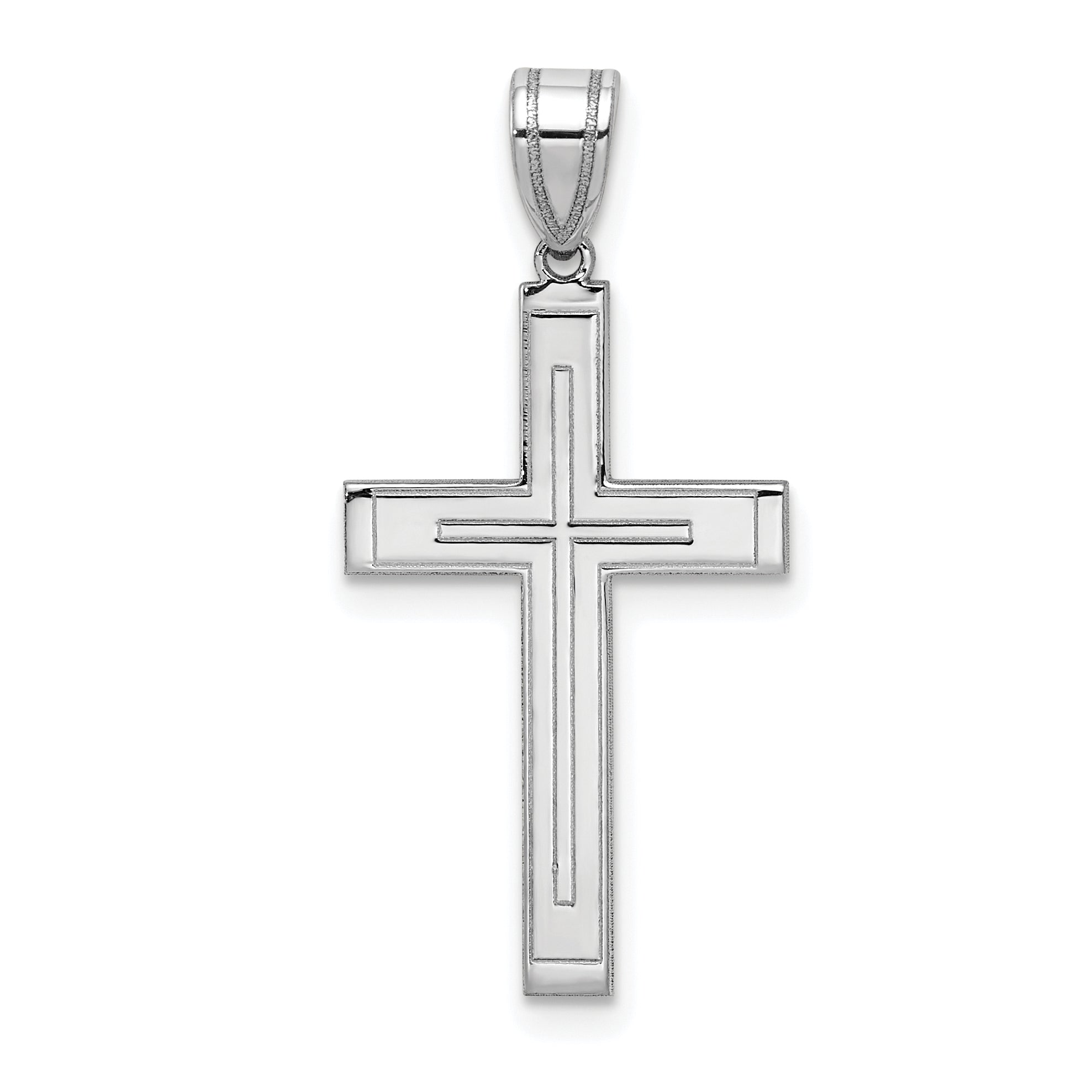 14k White Gold Cross Pendant Main image