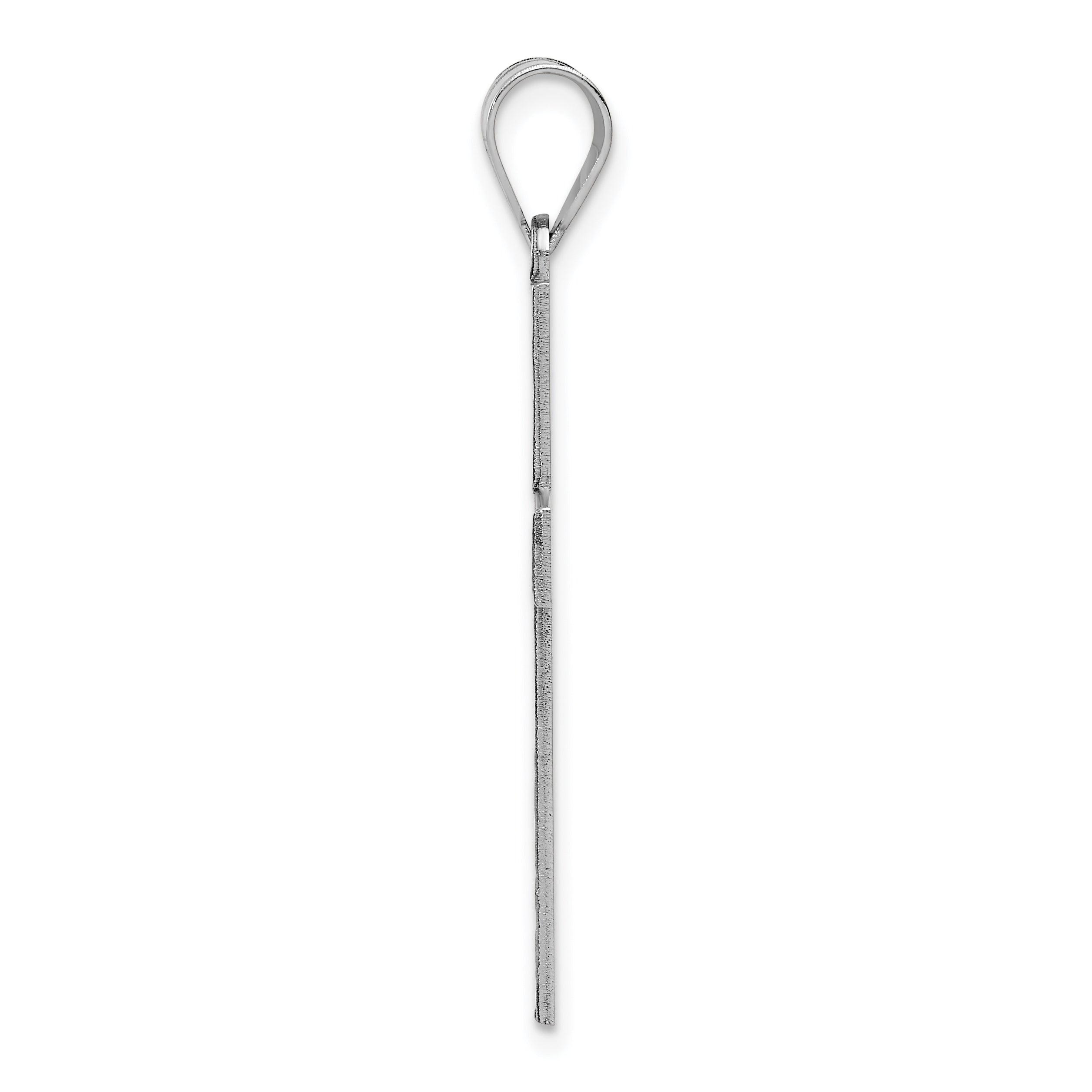 14K White Gold Cross Pendant