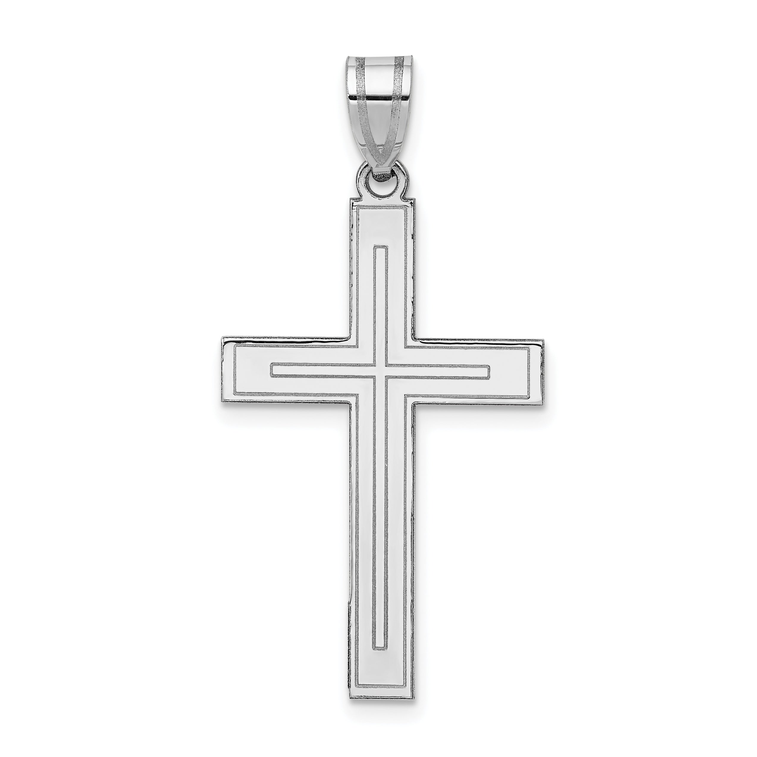 14k White Gold Cross Pendant Main image