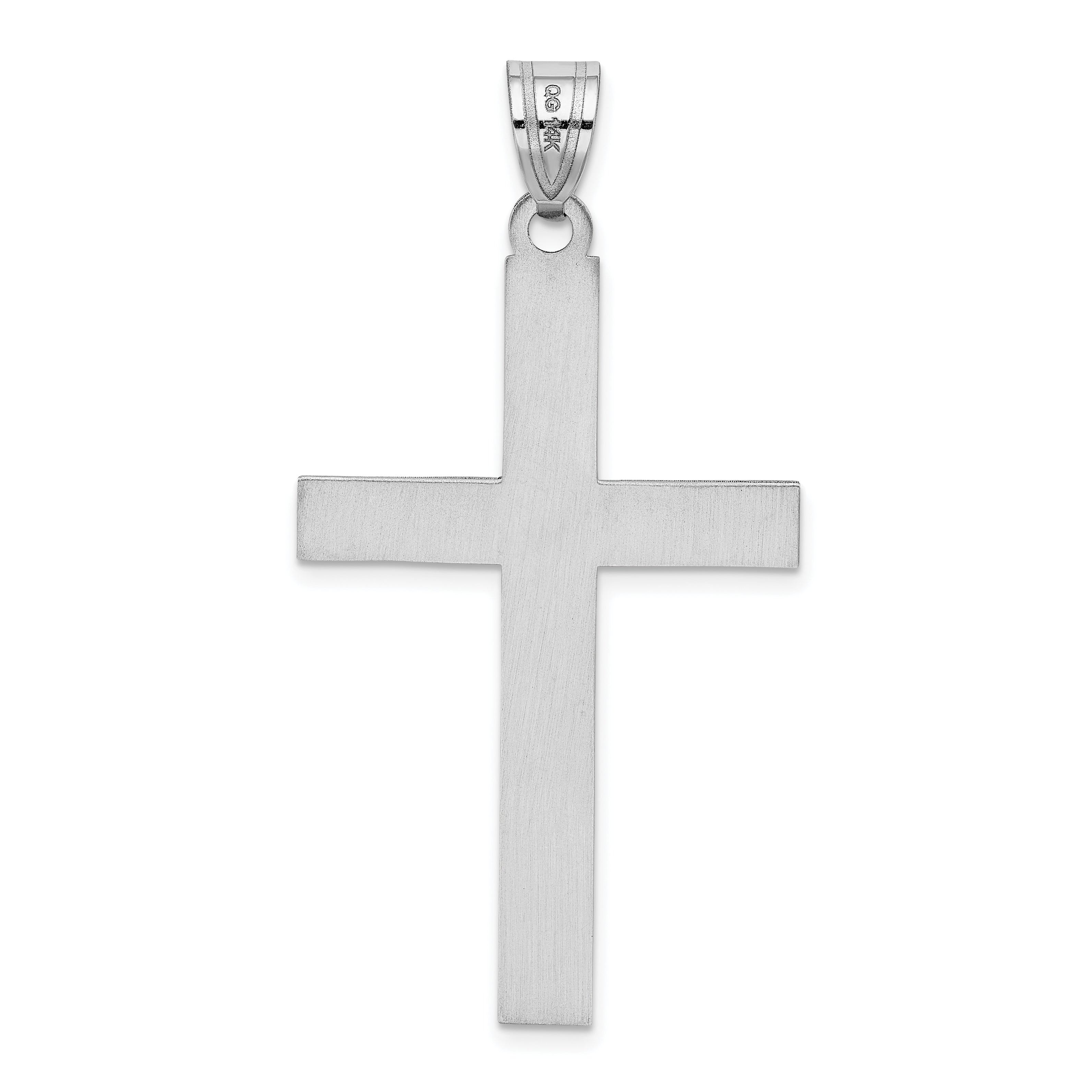 14K White Gold Cross Pendant