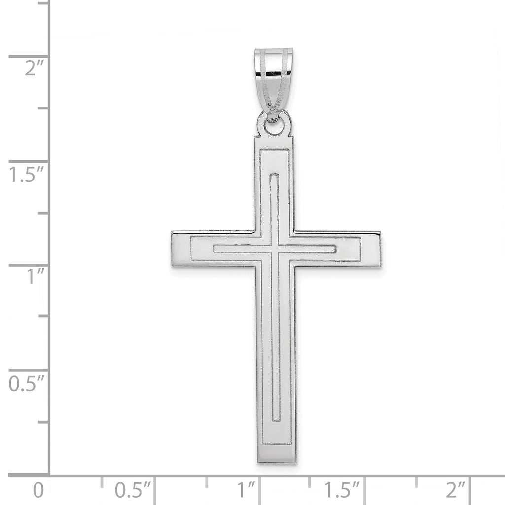 14K White Gold Cross Pendant