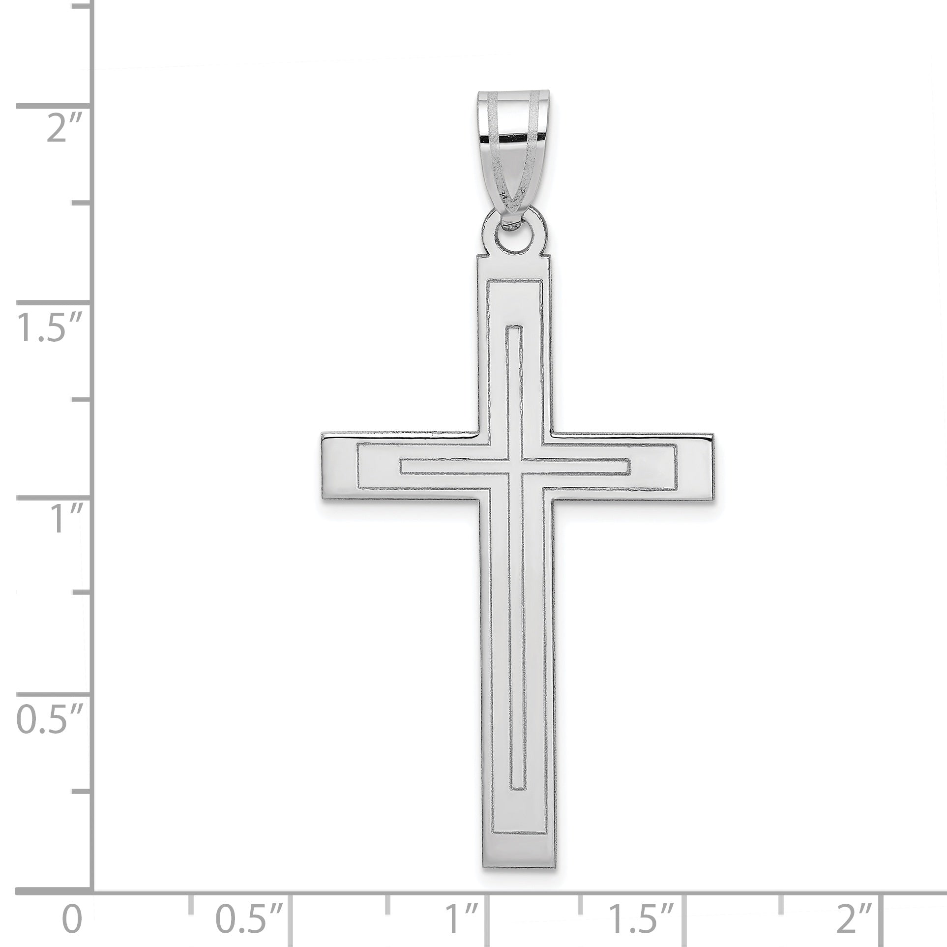14K White Gold Cross Pendant
