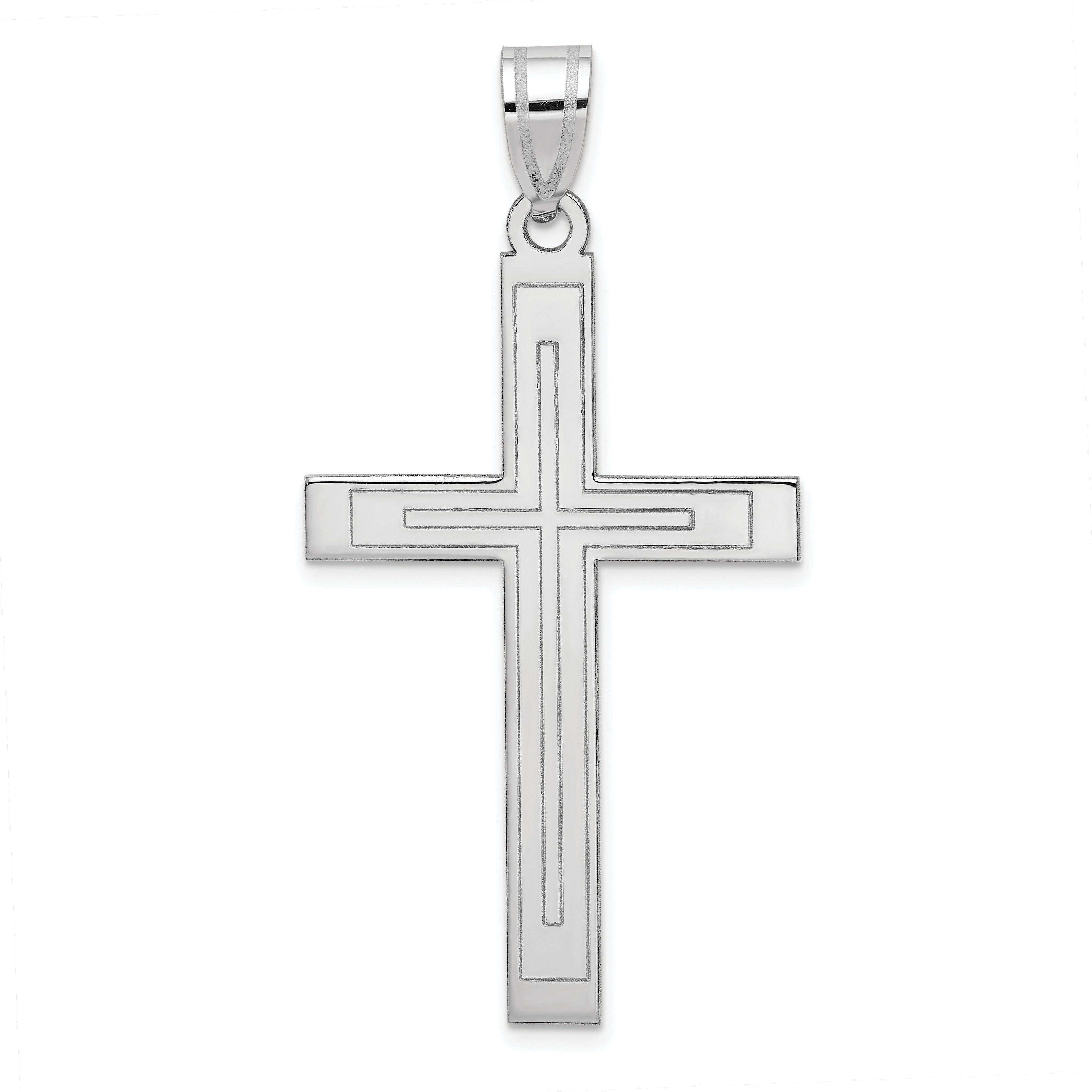 14k White Gold Cross Pendant Main image