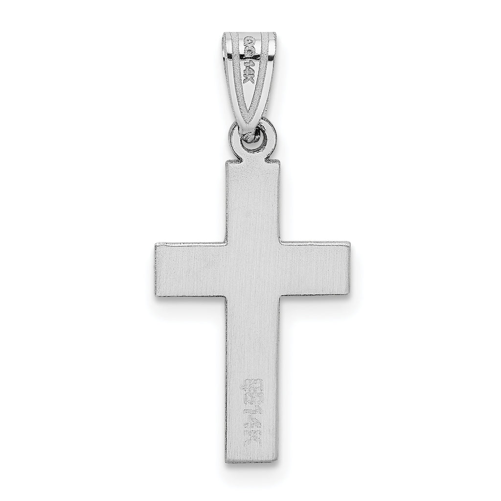 14K White Gold Cross Pendant