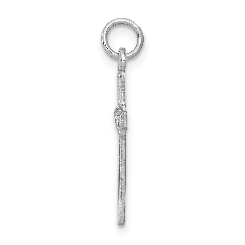 14K White Gold Cross Charm