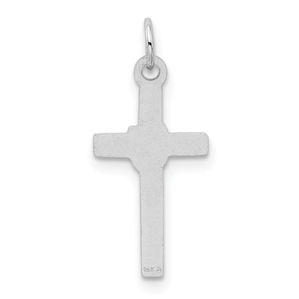 14K White Gold Cross Charm