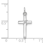 14K White Gold Cross Charm