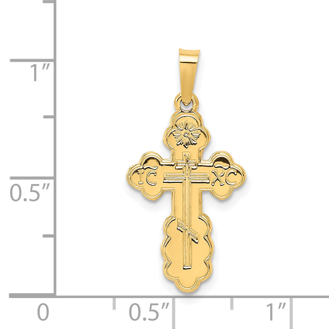 14K Eastern Orthodox Cross Charm