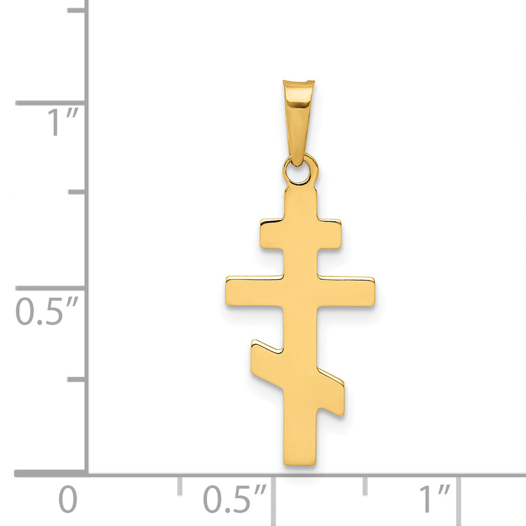 14K Eastern Orthodox Cross Charm