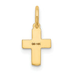 14K Floral Cross Charm