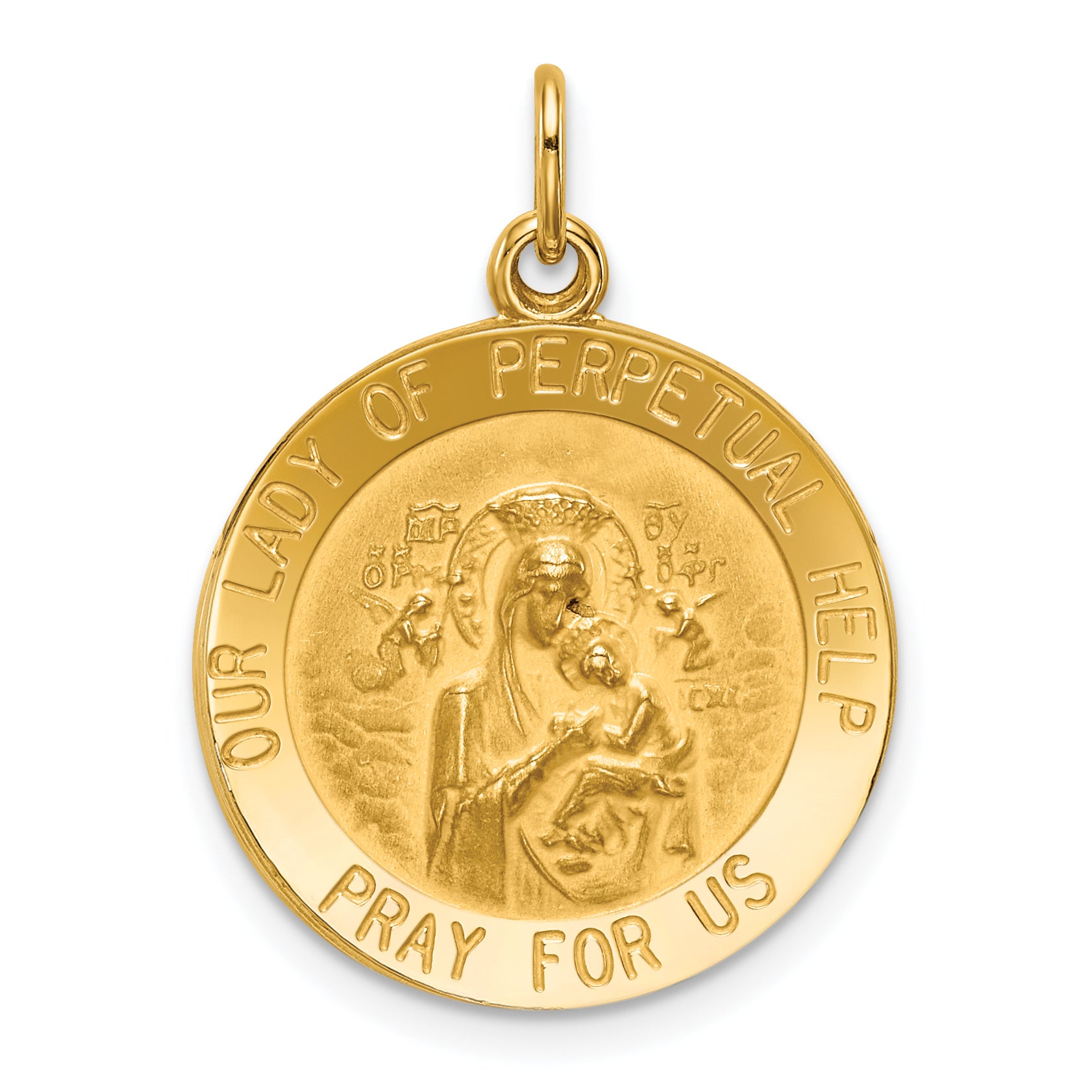 14k Our Lady of Perpetual Help Medal Pendant