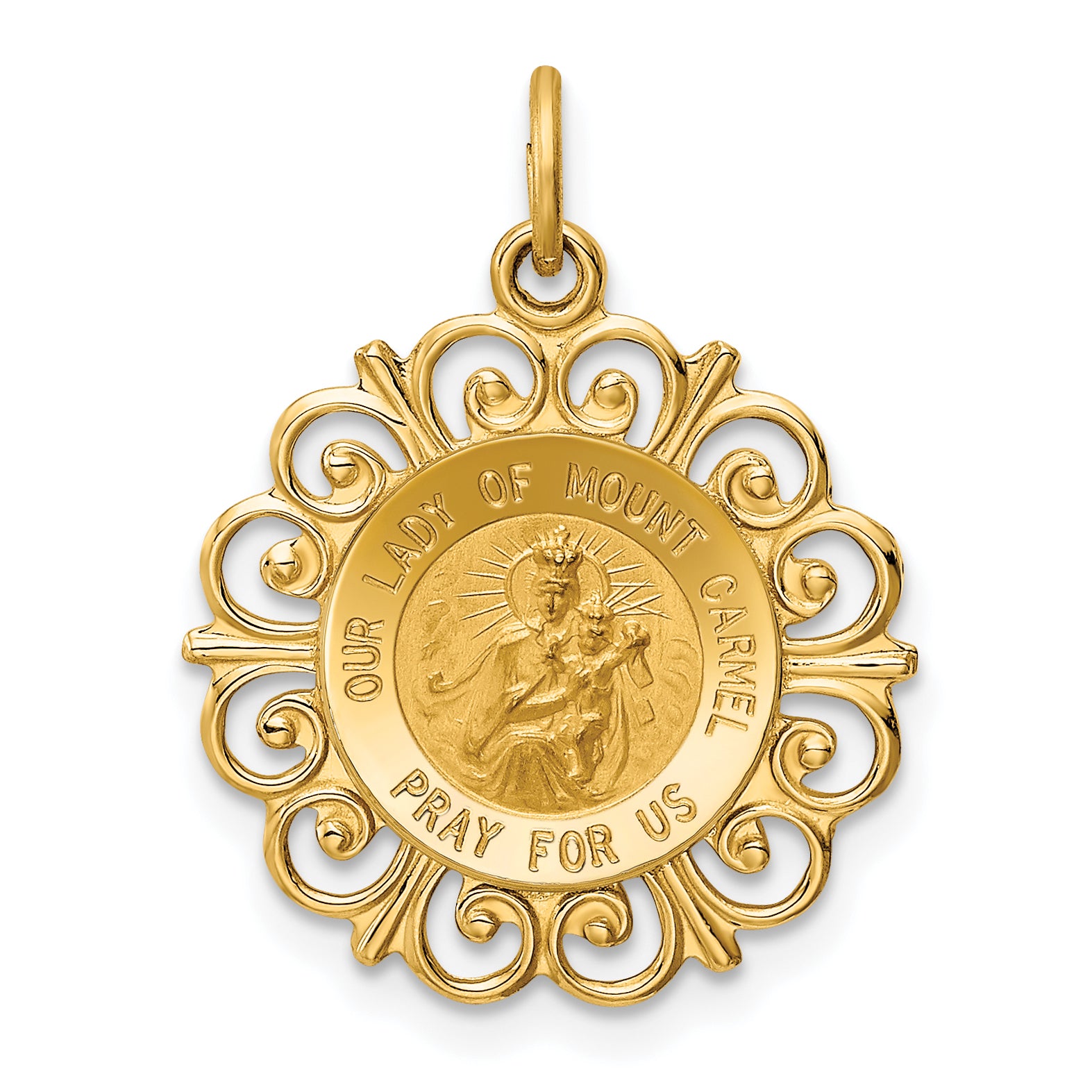 14k Our Lady of Mt. Carmel Medal Charm