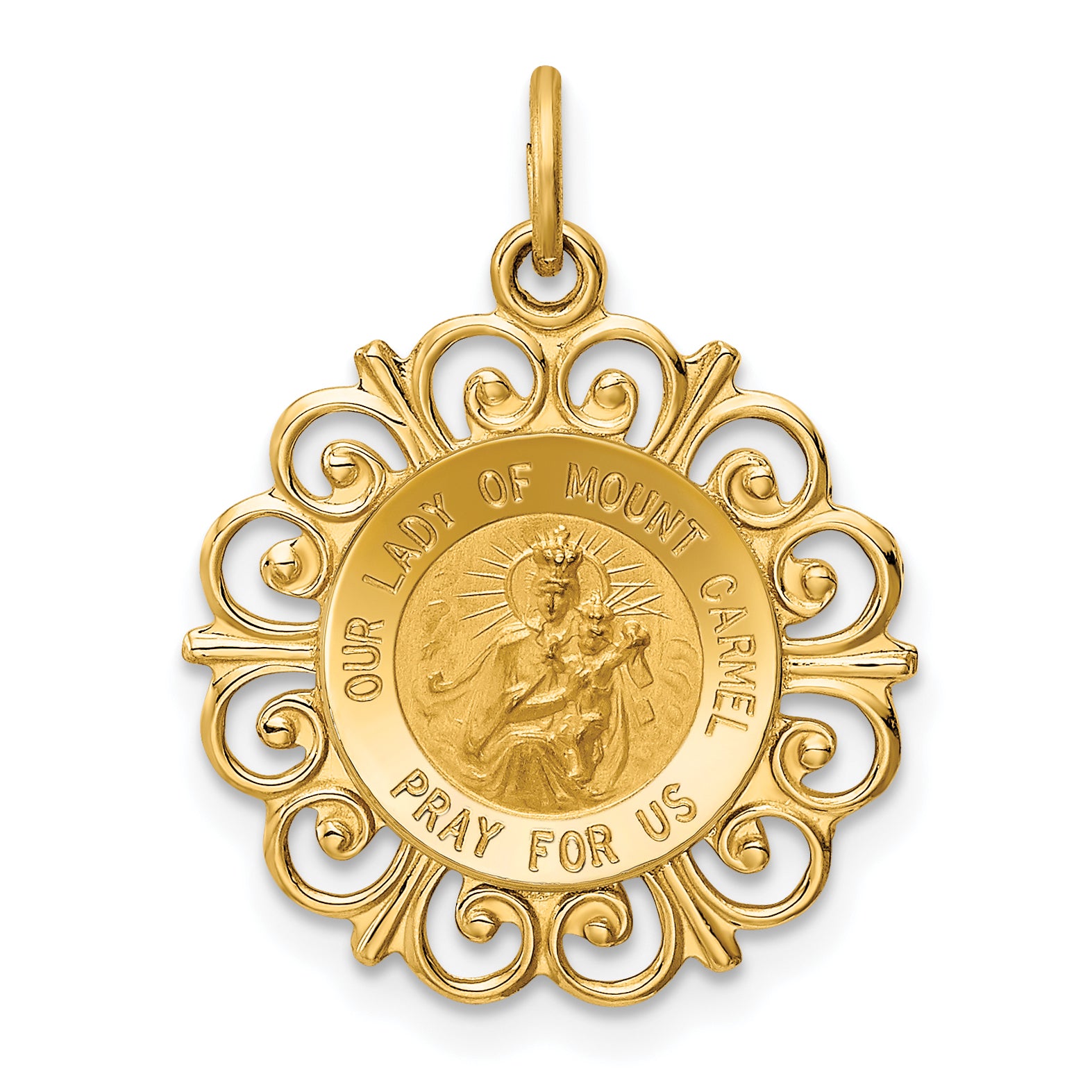 14k Our Lady of Mt. Carmel Medal Charm Main image