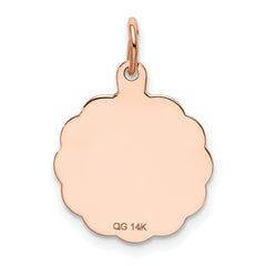 14K Rose Gold Saint Christopher Medal Charm
