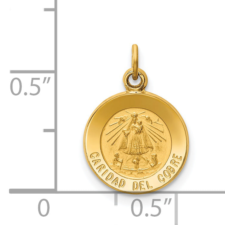 14K Caridad Del Cobre Medal Charm