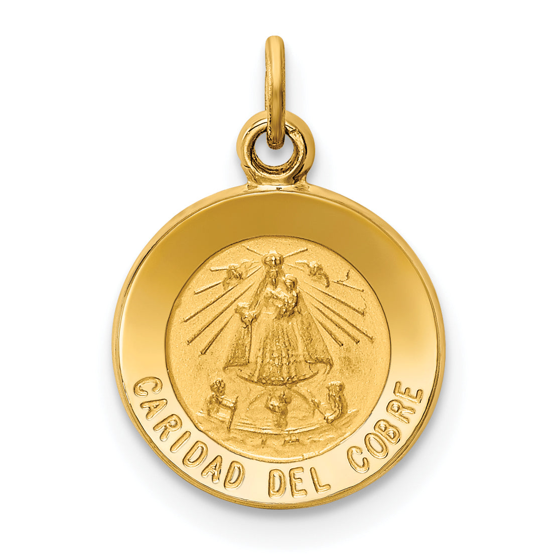 14K Caridad Del Cobre Medal Charm