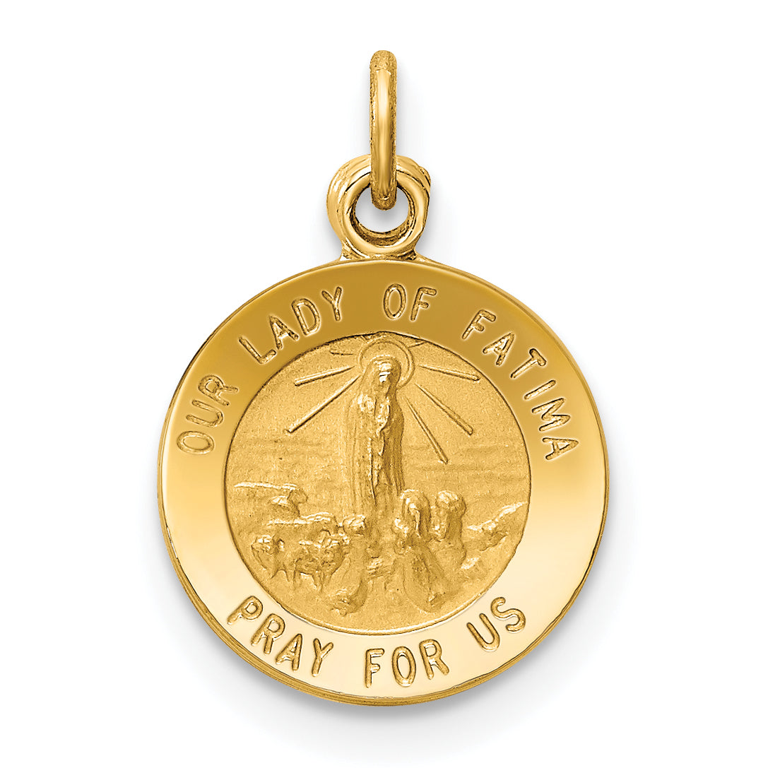 14k Our Lady of Fatima Medal Charm