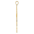 14K Polished Fleur de Lis Cross Pendant