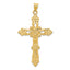 14K Polished Fleur de Lis Cross Pendant