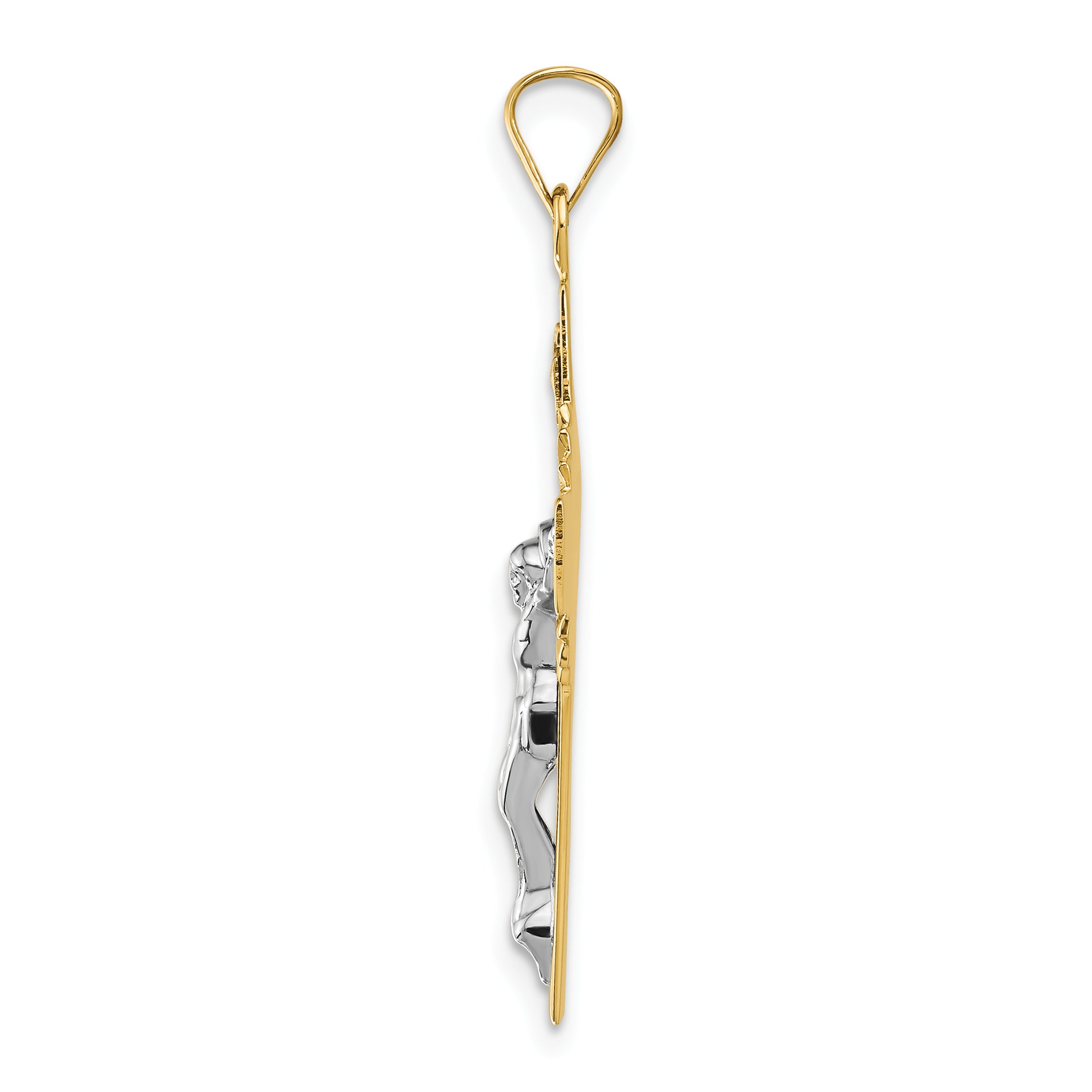 14k Two-tone INRI Crucifix Pendant Secondary image
