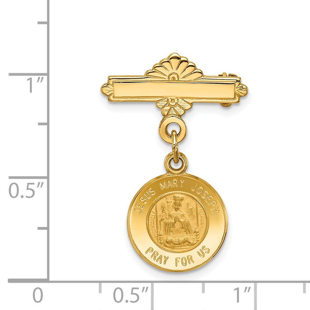 14K Holy Family Medal Pin