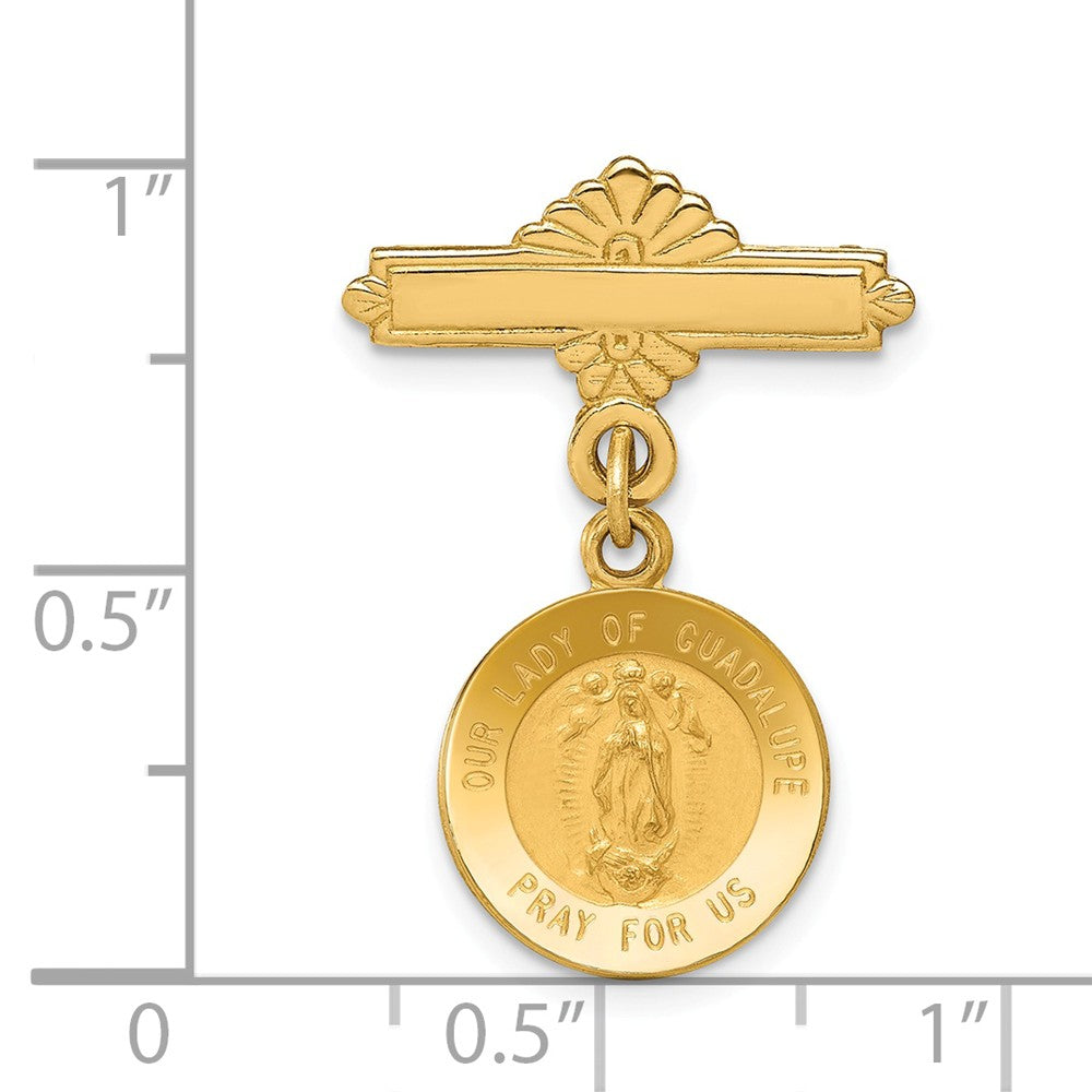 14K Yellow Gold Our Lady of Guadalupe Unisex Medal Pin Secondary image