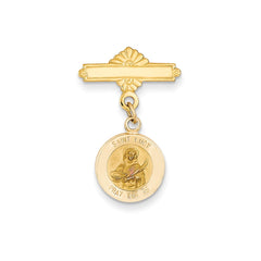 14K Saint Lucy Medal Pin
