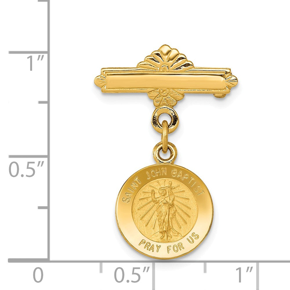14K Gold Saint John the Baptist Unisex Solid Die Struck Pin Secondary image