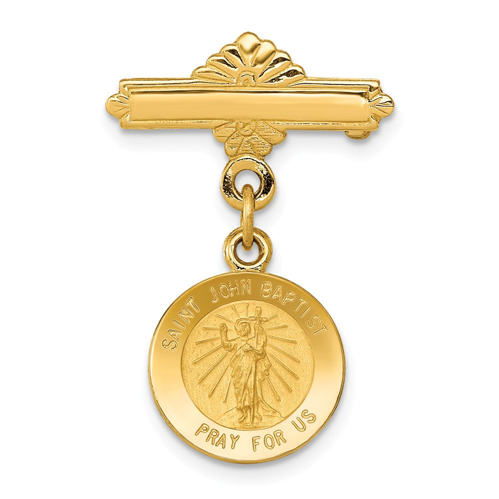 14K Gold Saint John the Baptist Unisex Solid Die Struck Pin Main image