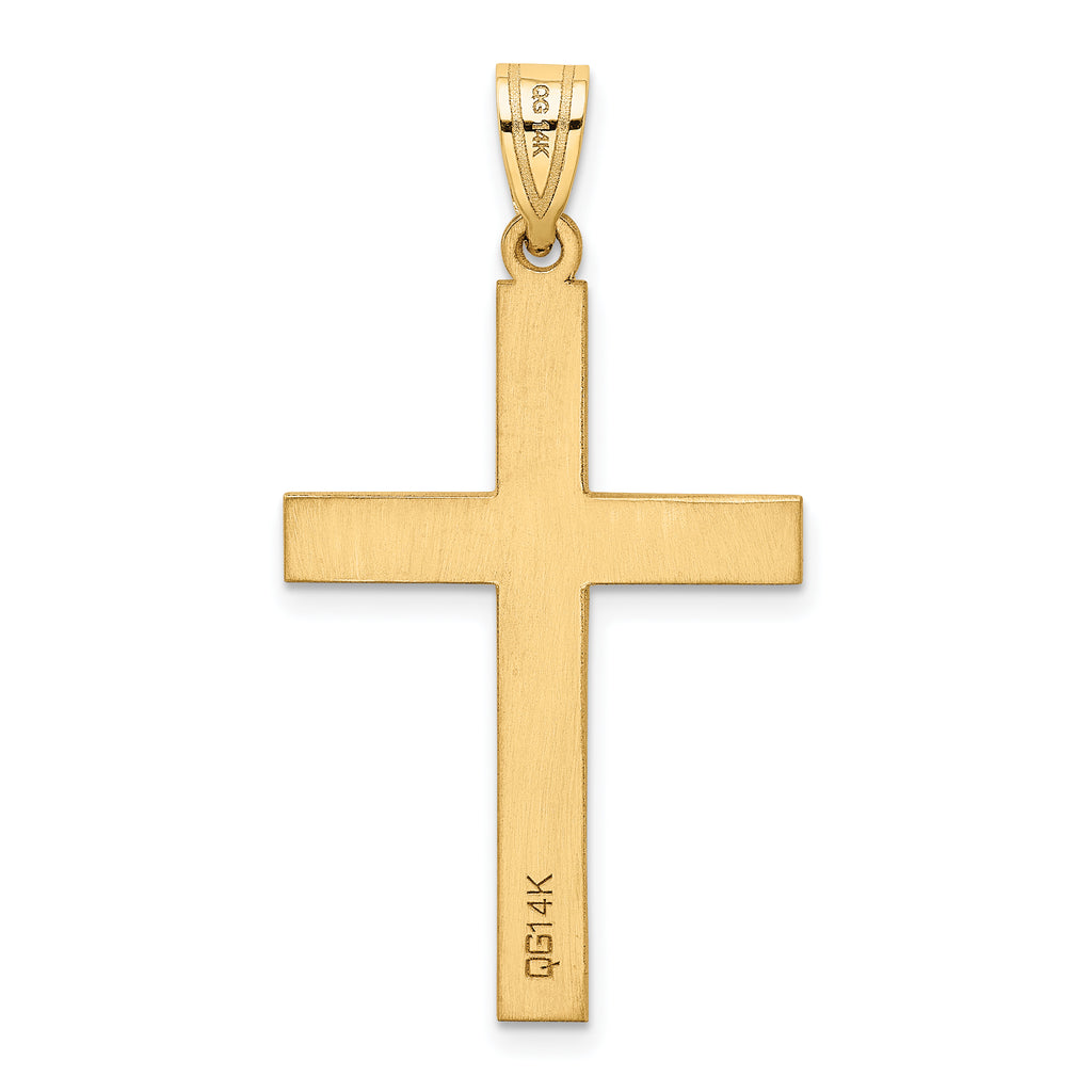 14K Polished .02ct. Diamond Cross Pendant