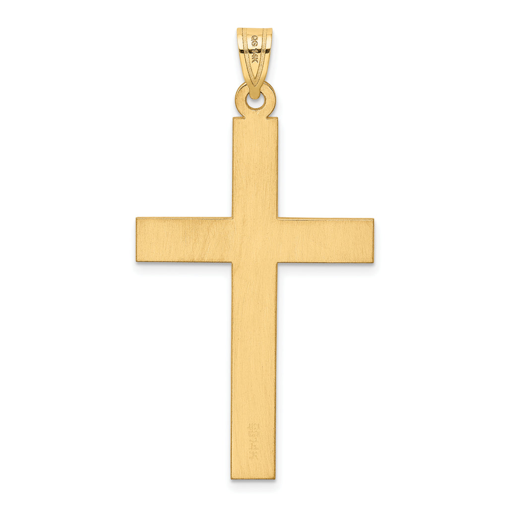 14K Polished .03ct. Diamond Cross Pendant