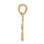 Angel with Heart Pendant in 14K Yellow Gold