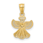 Angel with Heart Pendant in 14K Yellow Gold