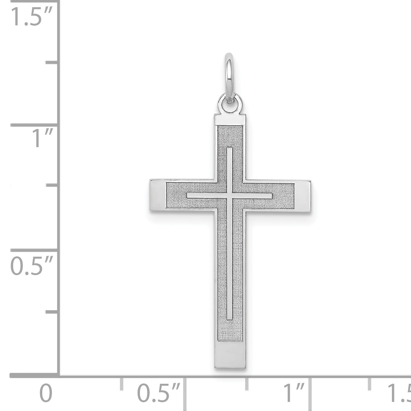 14K White Gold Laser Designed Cross Pendant