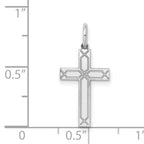 14K White Gold Laser Designed Cross Charm