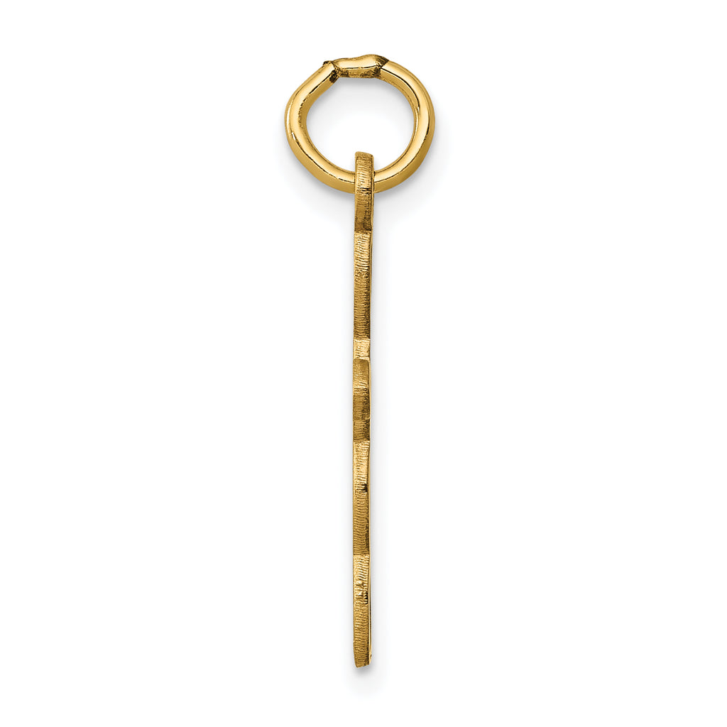 14K Loop With Center Heart Cross Charm